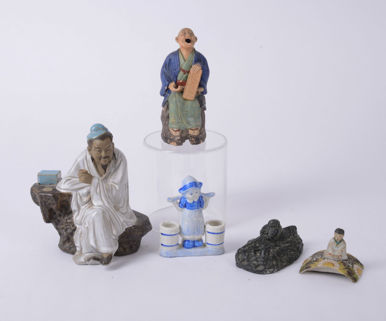 Chinese Ceramic Seated Figure with Book (1 of 4)