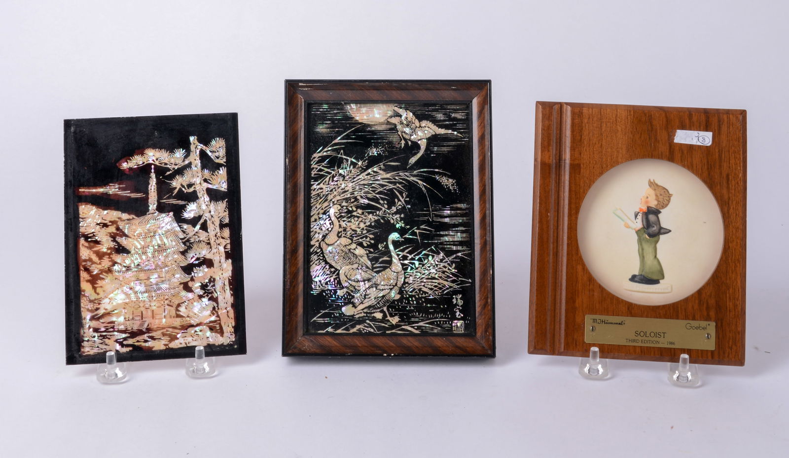 Framed Goebel Hummel Plate of Boy 'Soloist' (1 of 2)