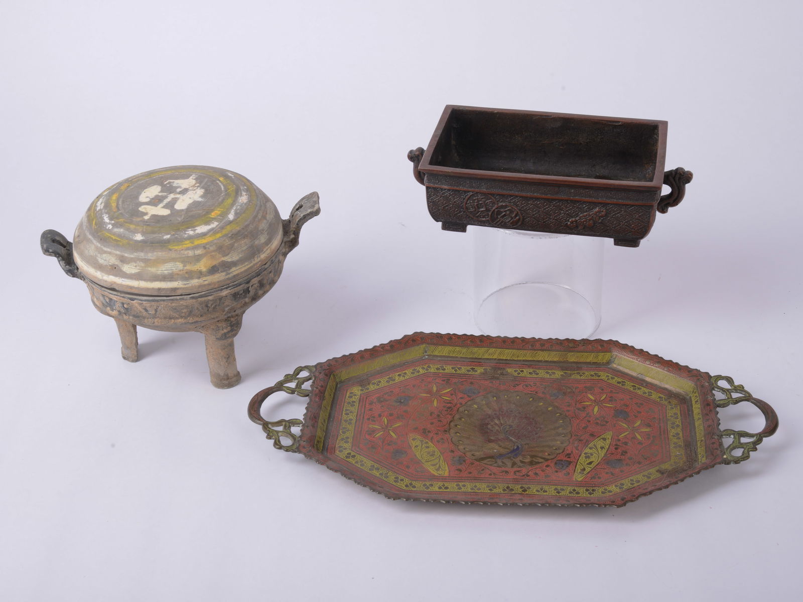 Chinese Pottery Covered Vessel on Tall Legs (1 of 4)