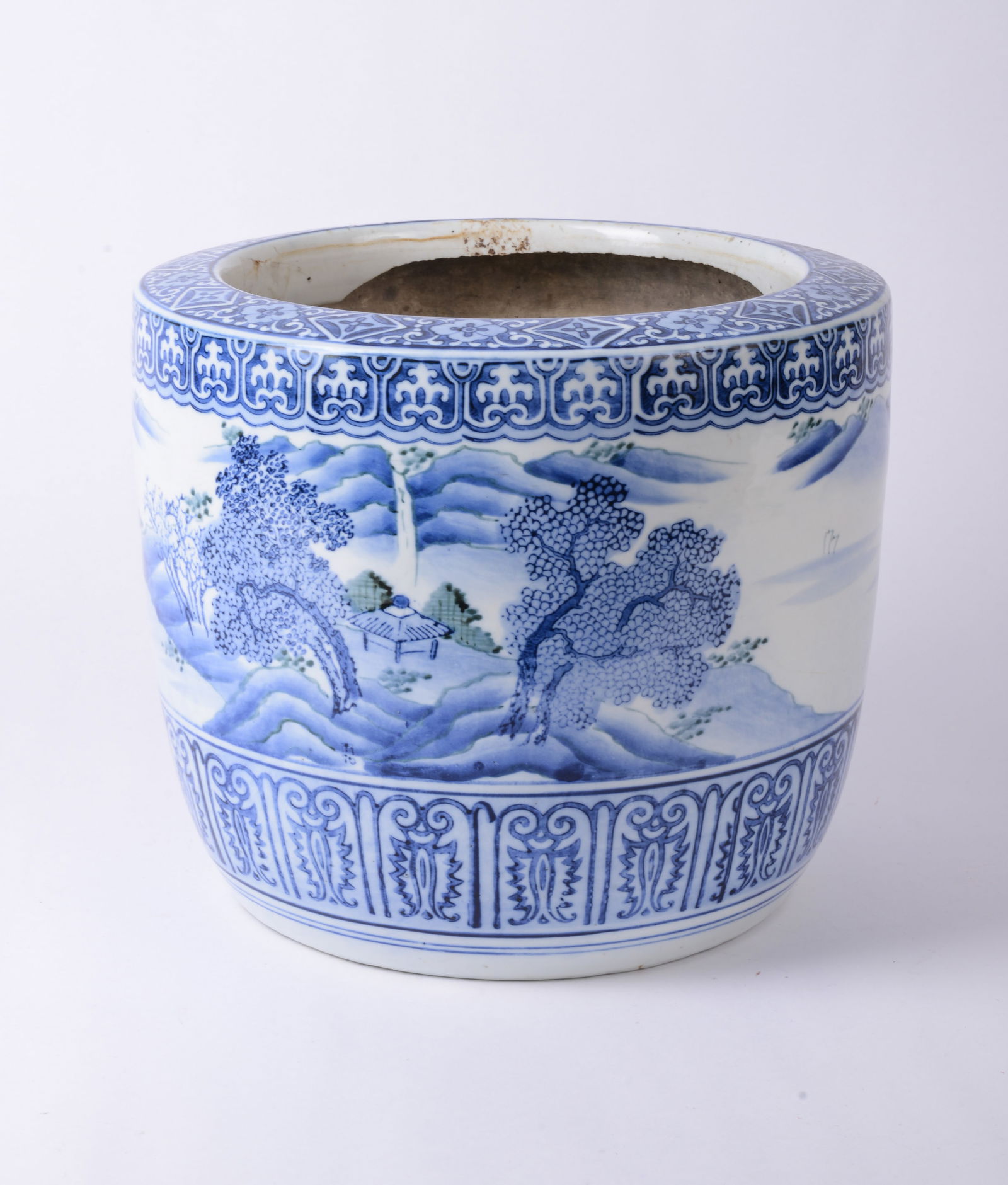 Blue and White Chinese Ceramic Planter (1 of 4)