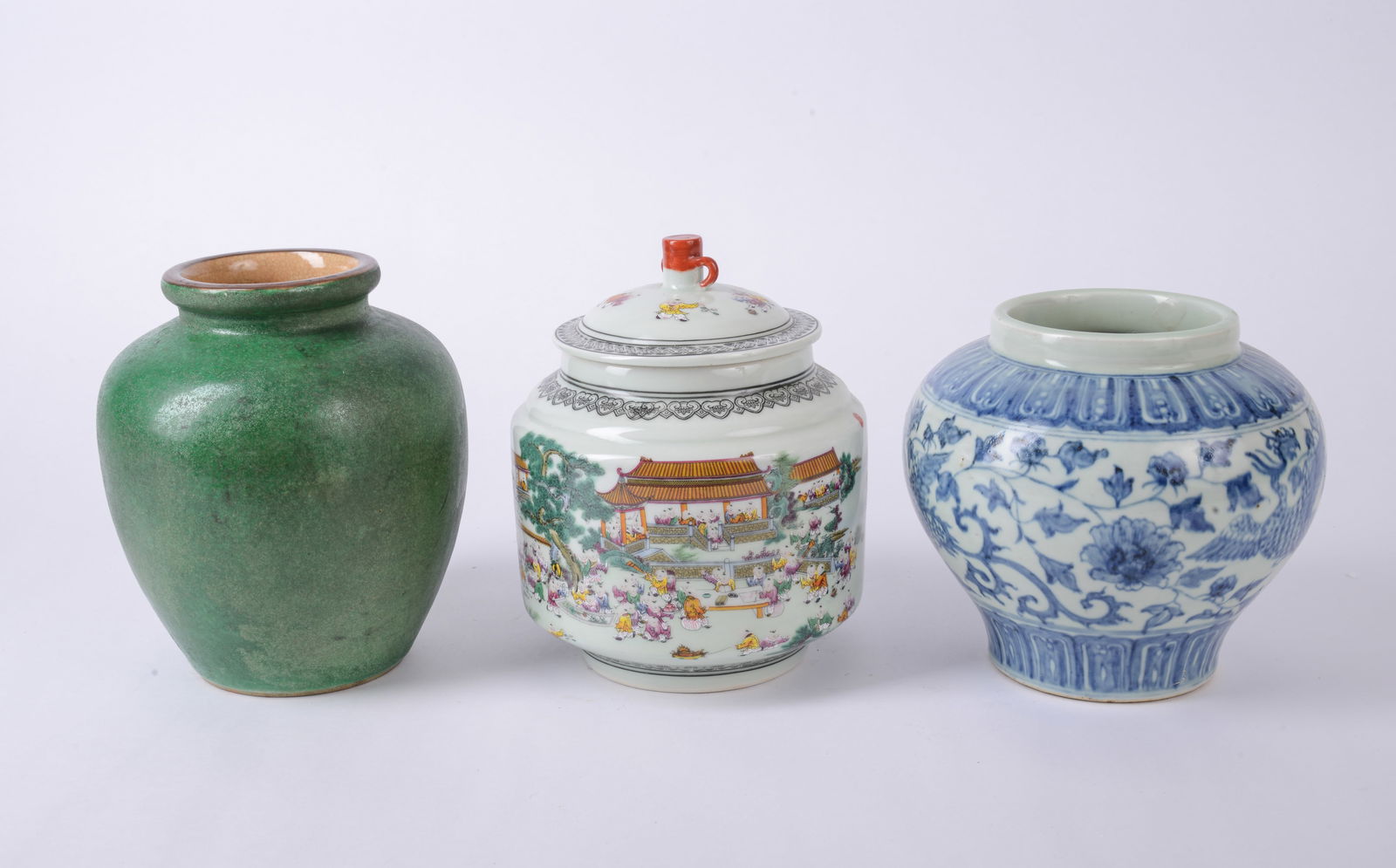 Chinese Covered Jar with Figures in a Landscape (1 of 4)