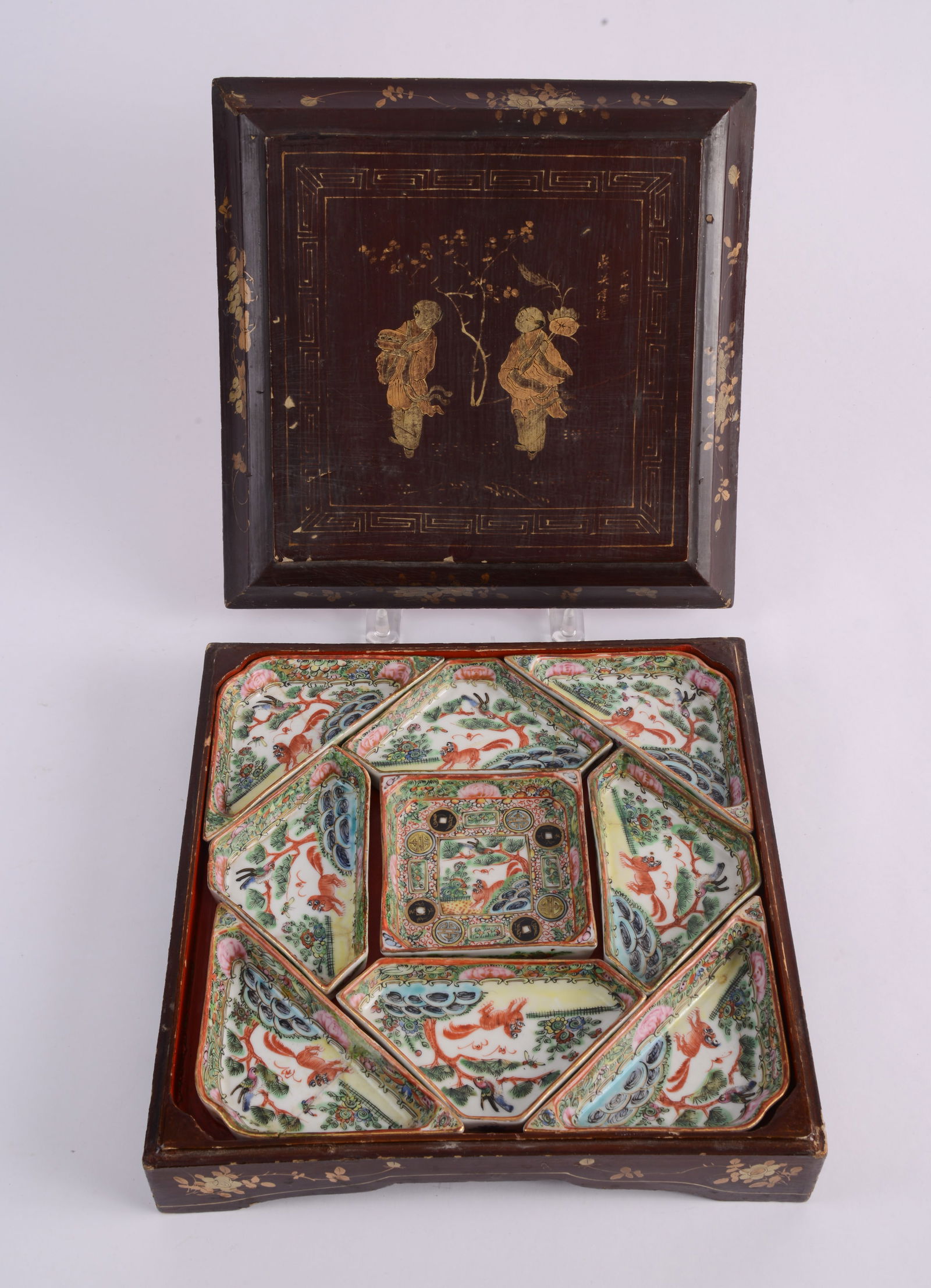 Chinese Famille Rose Porcelain Sweetmeat Set (1 of 3)