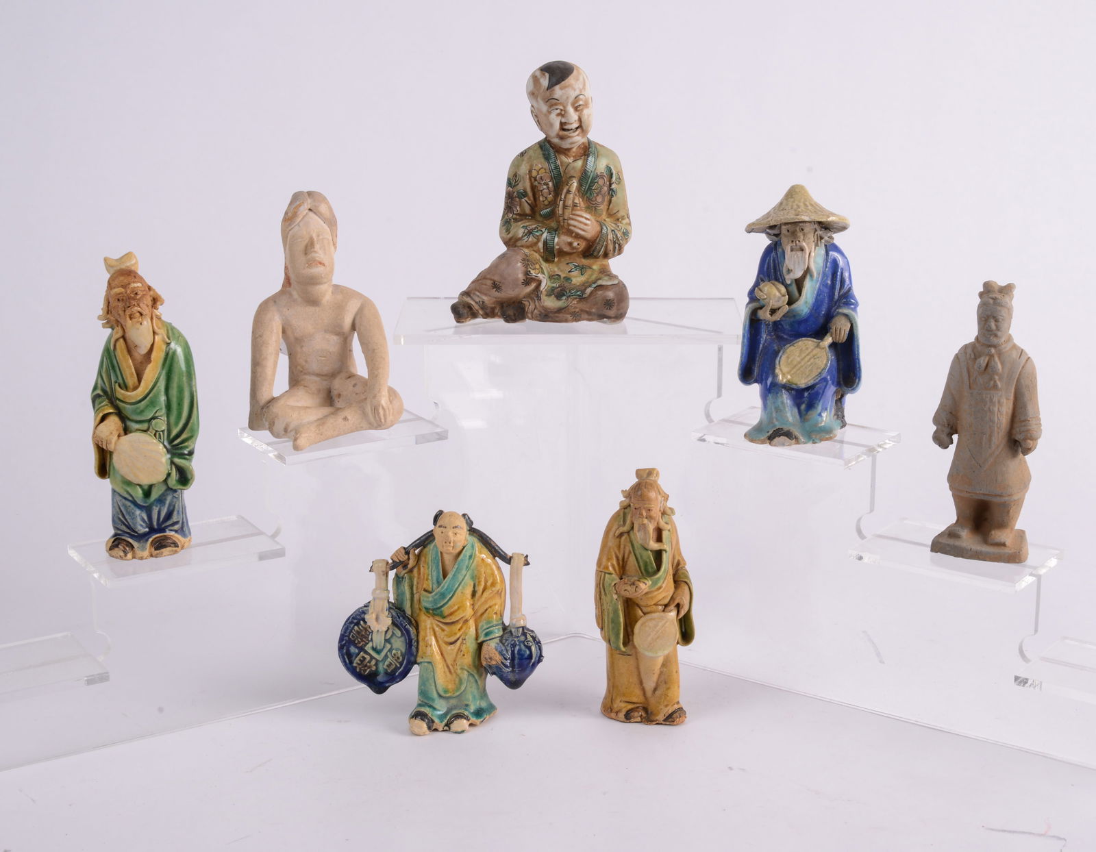 Group of Seven Small Chinese Ceramic Figures (1 of 3)