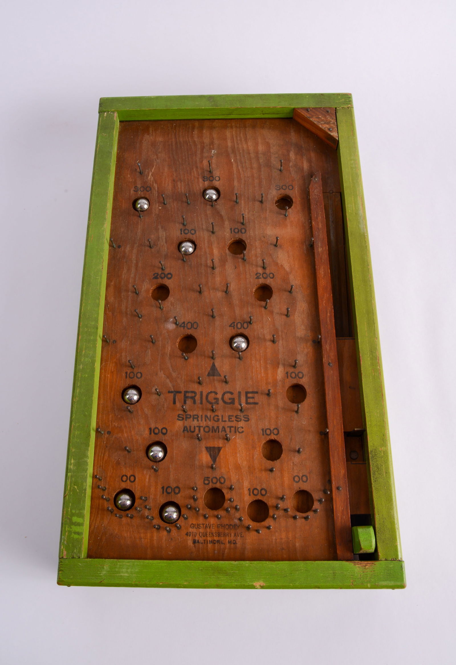 Triggie Springless Automatic Tabletop Wood Pinball Game (1 of 2)