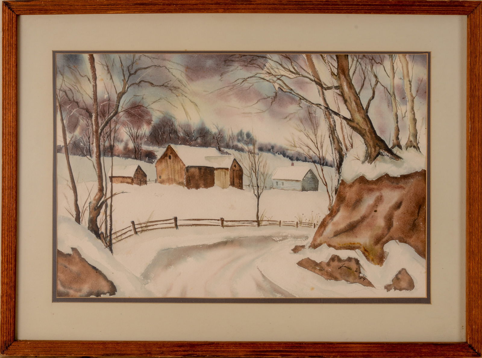 Framed Janice Wagner Winter Landscape (1 of 3)