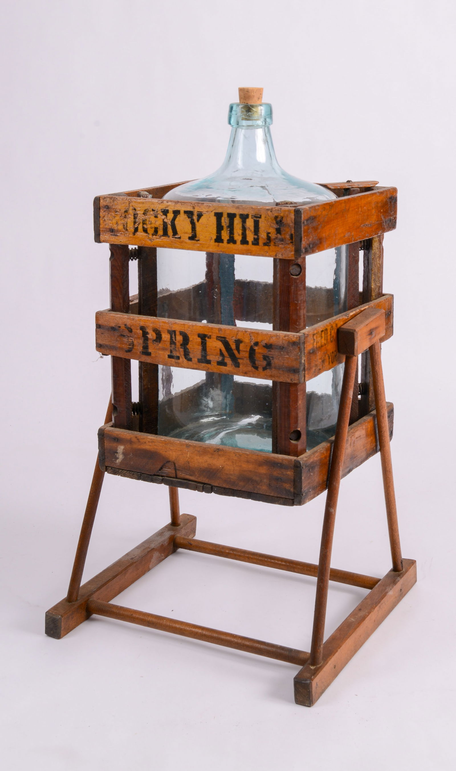 Rocky Hill Spring Hand Blown Glass Jug in Wood Crate (1 of 5)