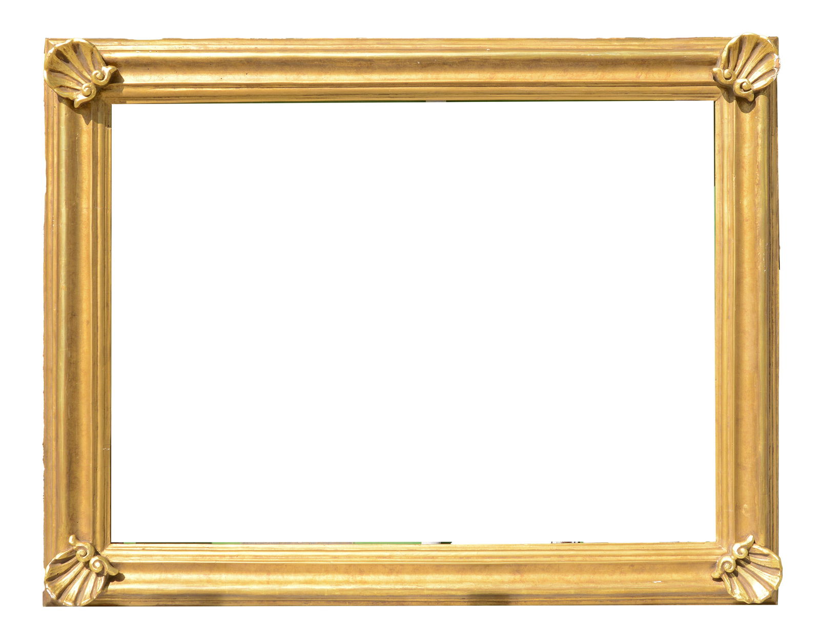Antique Frame: Rabbet 30 x 41 inches, overall 37 x 48 inches. Some losses.