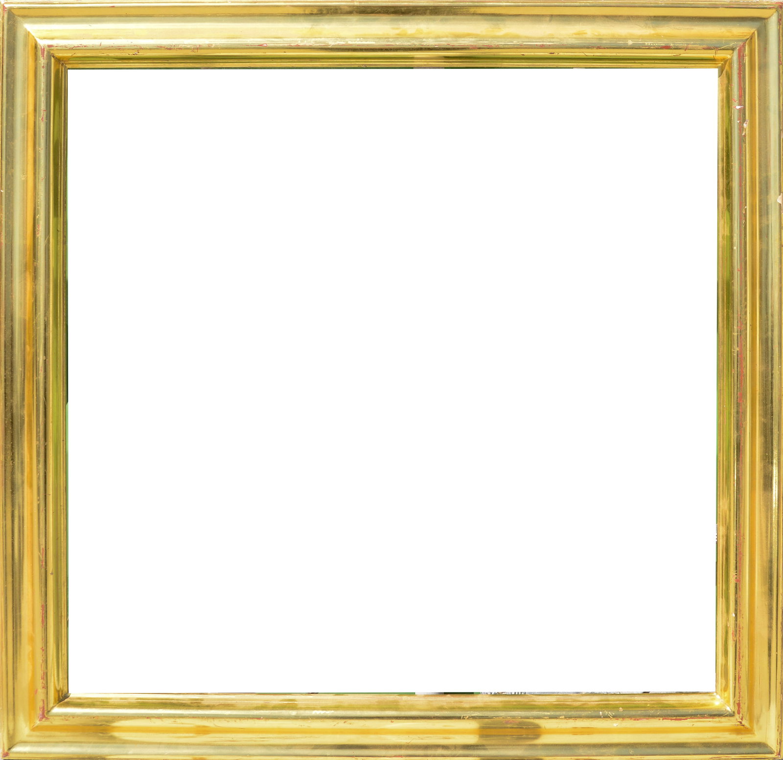 Antique Frame: Rabbet 28 x 27 inches, overall 33.5 x 32.5 inches. Some losses.
