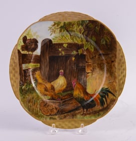 Haviland & Co Porcelain Plate With Chickens.