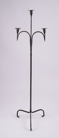 Wrought Iron Floor Standing Candlestick.