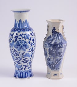 Two Blue and White Vases.