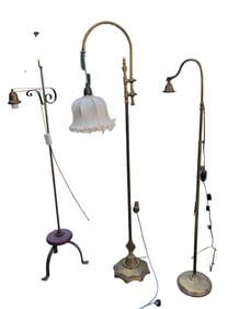 Three Metal Floor Lamps.