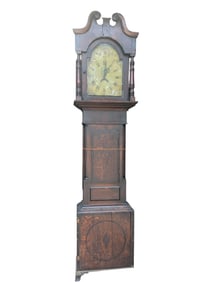 English Oak Tall Case Clock.