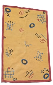 Modern Carpet With Yellow Ground
