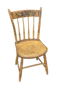 Plank Seat Chair in Yellow Paint.