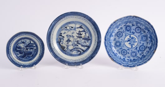 Two Canton Blue and White Plates