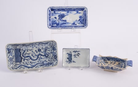 Canton Blue and White Small Square Dish