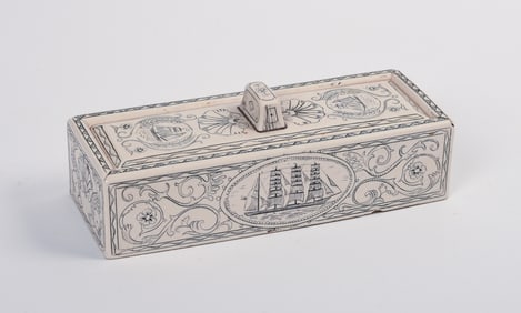 Scrimshaw Style Box with Dominos