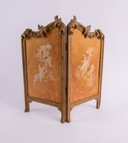 Victorian Table Screen With Cherubs