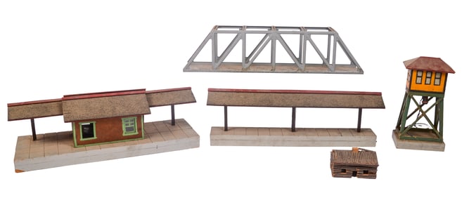Group of Model Railroad Buildings.