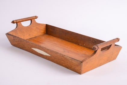 Bone Inlaid Mahogany Tray.