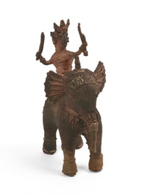 Vintage Indian Bronze of a Figure on an Elephant.