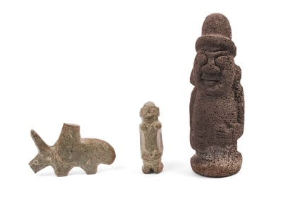 Three Carved Stone Relics.