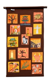 1971 Peninsula Stitchery Guild Fall Quilt Display.