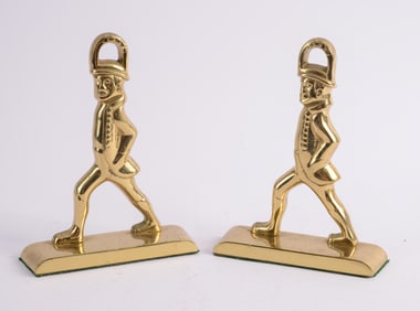 Pair of Brass Hessian Bookends.