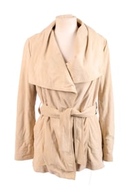 Barneys New York Cream Colored Suede Jacket, Size XS.