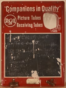 RCA Picture Tubes Advertising Chalkboard.