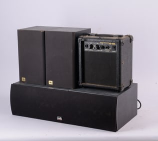 Pair JBL J50 Speakers, PSB Center Channel, Small Guitar Amp.