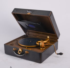 Cased Record Player.