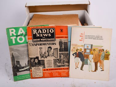 Box of Audio Magazines and Manuals.