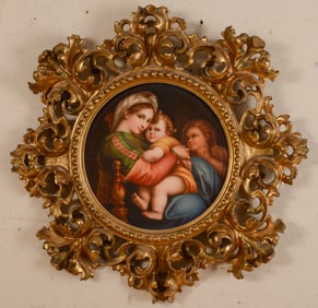Italian Hand Painted PLaque After Raphael