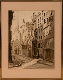 Watercolor of a European Street.