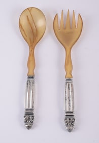 Georg Jensen Sterling Salad Set.