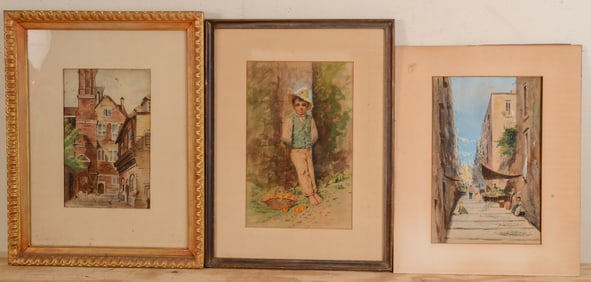 Three European Watercolors.