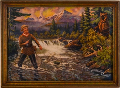 W.J. Wilderwing Fishing Lithograph.