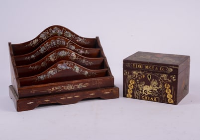 Two Chinese Wooden Containers.