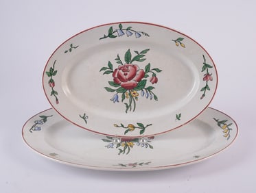 Two French Sarregumines Platters.