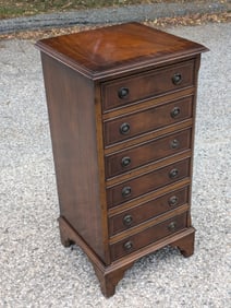 20th C Mahogany with Inlay Six Drawer Chest.