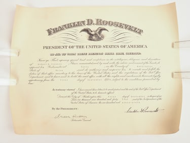 FRANKLIN ROOSEVELT POSTMASTER APPOINTMENT.
