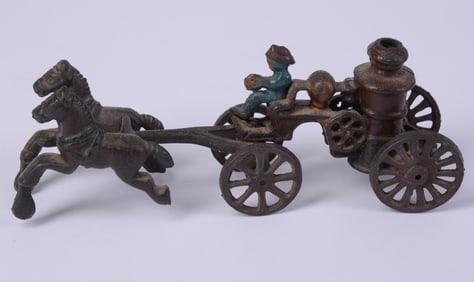 Cast Iron Fire Wagon Toy