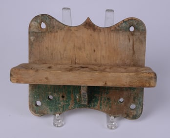 Antique Soap Dish in Green Paint.