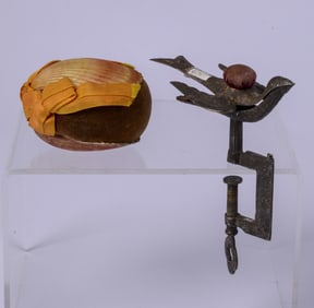 Early Sewing Bird and Shell Pincushion.