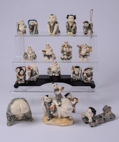 Seventeen Chinese Resin Figures.