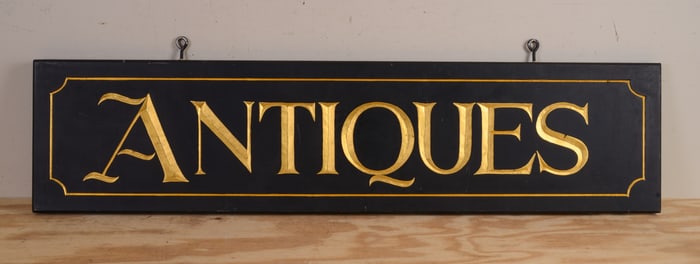 Two Sided Antiques Sign.