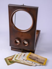 Antique Stereograph Viewer and Cards.