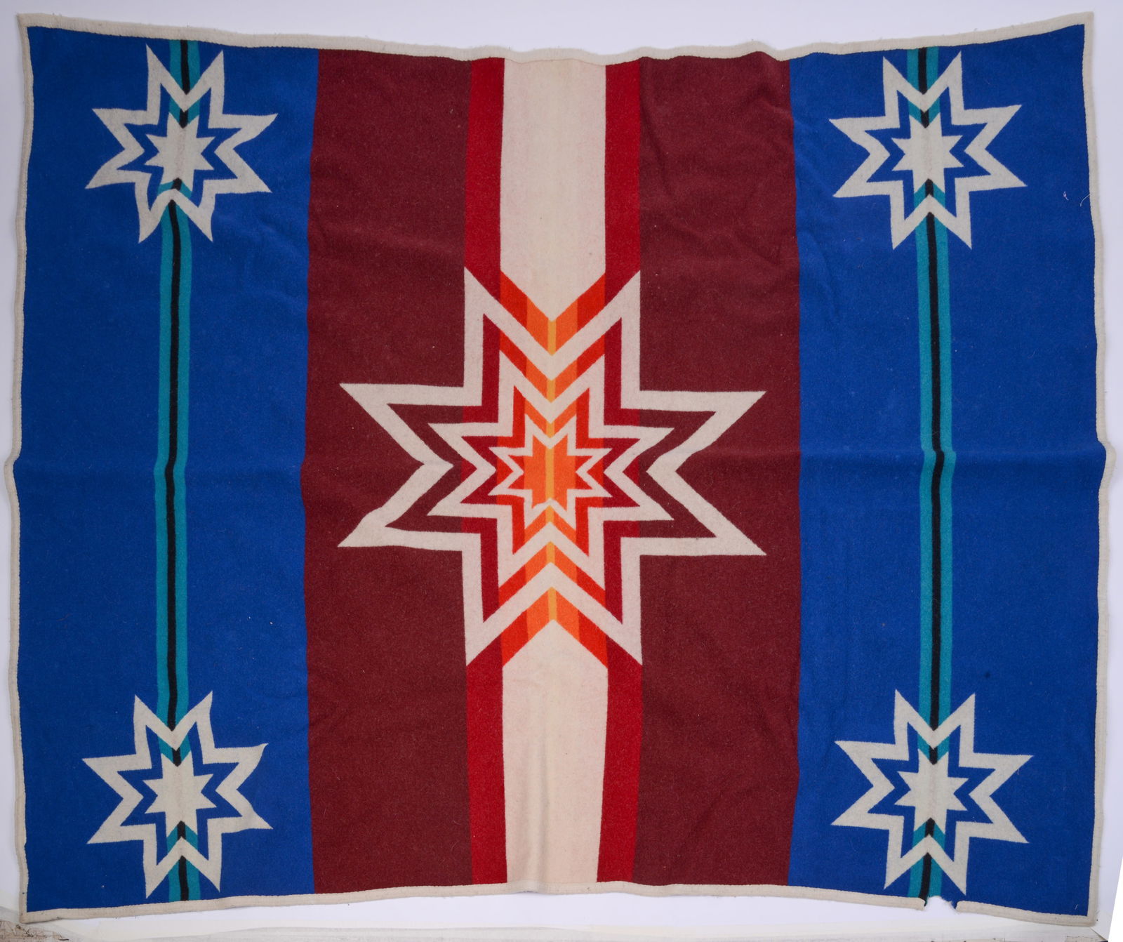 Mid Century Wool Blanket.: 6 feet by 54 inches. Loss to one edge.